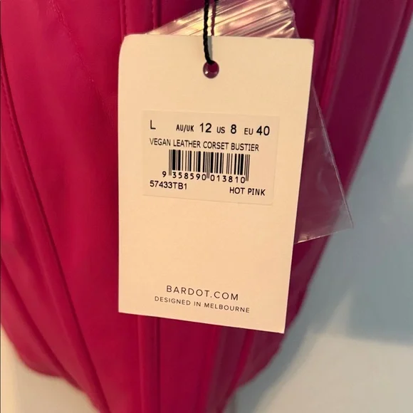 Hot Pink Bardot Corset Top - Picture 4 of 7